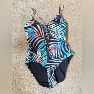 Colorful Tropical One-Piece Swimsuit